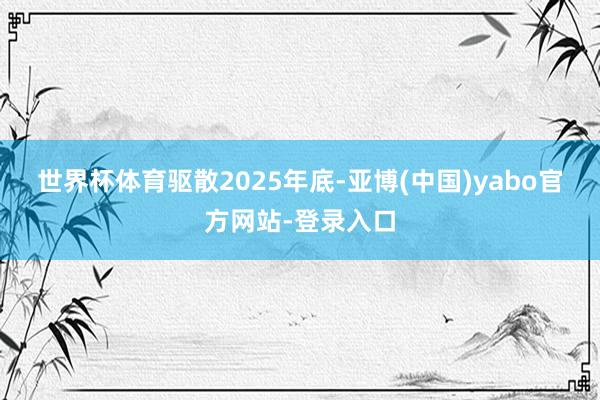 世界杯体育　　驱散2025年底-亚博(中国)yabo官方网站-登录入口