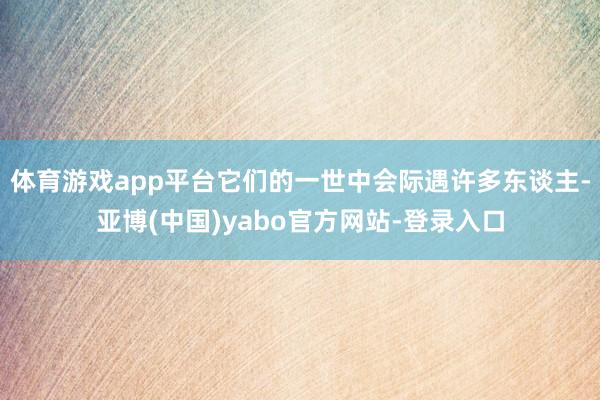 体育游戏app平台它们的一世中会际遇许多东谈主-亚博(中国)yabo官方网站-登录入口