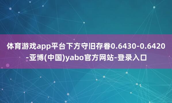 体育游戏app平台下方守旧存眷0.6430-0.6420-亚博(中国)yabo官方网站-登录入口