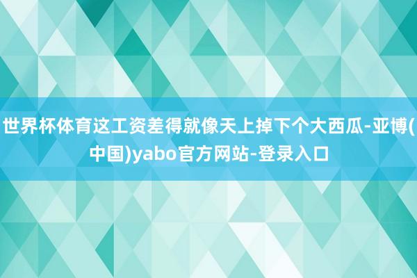 世界杯体育这工资差得就像天上掉下个大西瓜-亚博(中国)yabo官方网站-登录入口