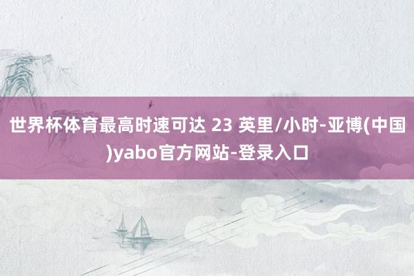 世界杯体育最高时速可达 23 英里/小时-亚博(中国)yabo官方网站-登录入口