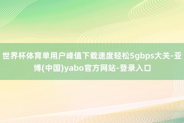 世界杯体育单用户峰值下载速度轻松5gbps大关-亚博(中国)yabo官方网站-登录入口
