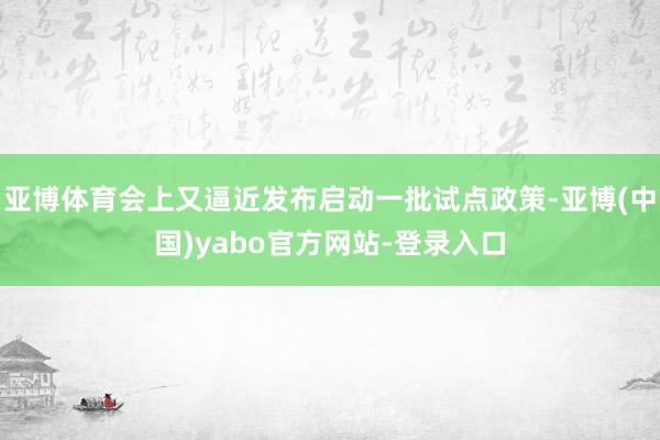 亚博体育会上又逼近发布启动一批试点政策-亚博(中国)yabo官方网站-登录入口
