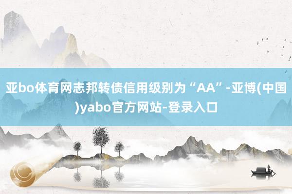 亚bo体育网志邦转债信用级别为“AA”-亚博(中国)yabo官方网站-登录入口