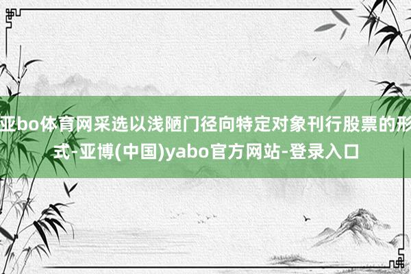 亚bo体育网采选以浅陋门径向特定对象刊行股票的形式-亚博(中国)yabo官方网站-登录入口