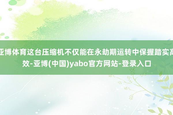 亚博体育这台压缩机不仅能在永劫期运转中保握踏实高效-亚博(中国)yabo官方网站-登录入口